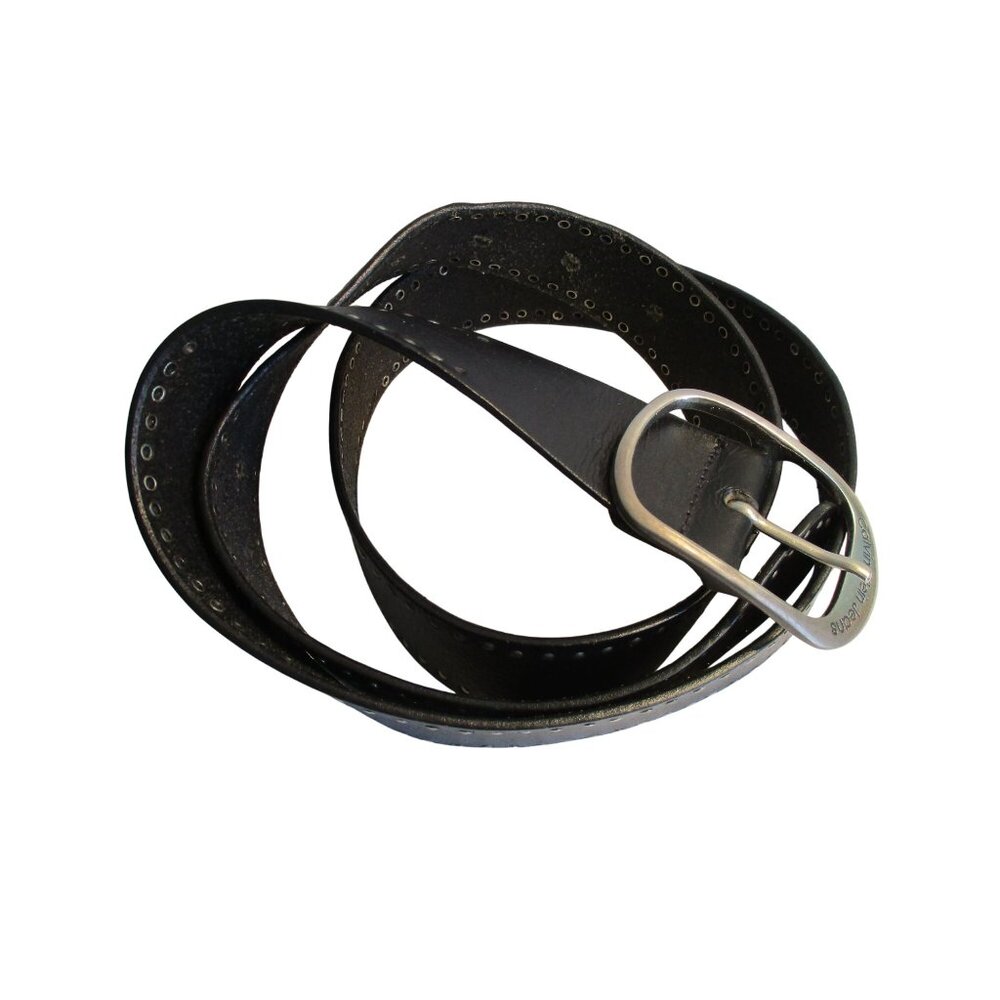 *Calvin Klein Studded Black Leather Belt CK Jeans - XL
